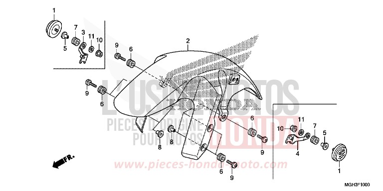 AILE AVANT de VFR1200X "Crosstourer" DCT PEARL COSMIC BLACK (NHA64) 2012